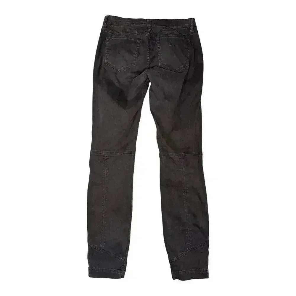 J. Crew Women’s Size 4 (26) Black Toothpick‎ Zip Ankle Moto Jeans